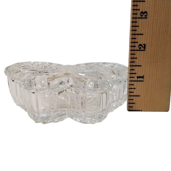 Crystal Butterfly Trinket Box Dish Nachtmann 24% Lead Bleikristall Germany VTG - Picture 11 of 12
